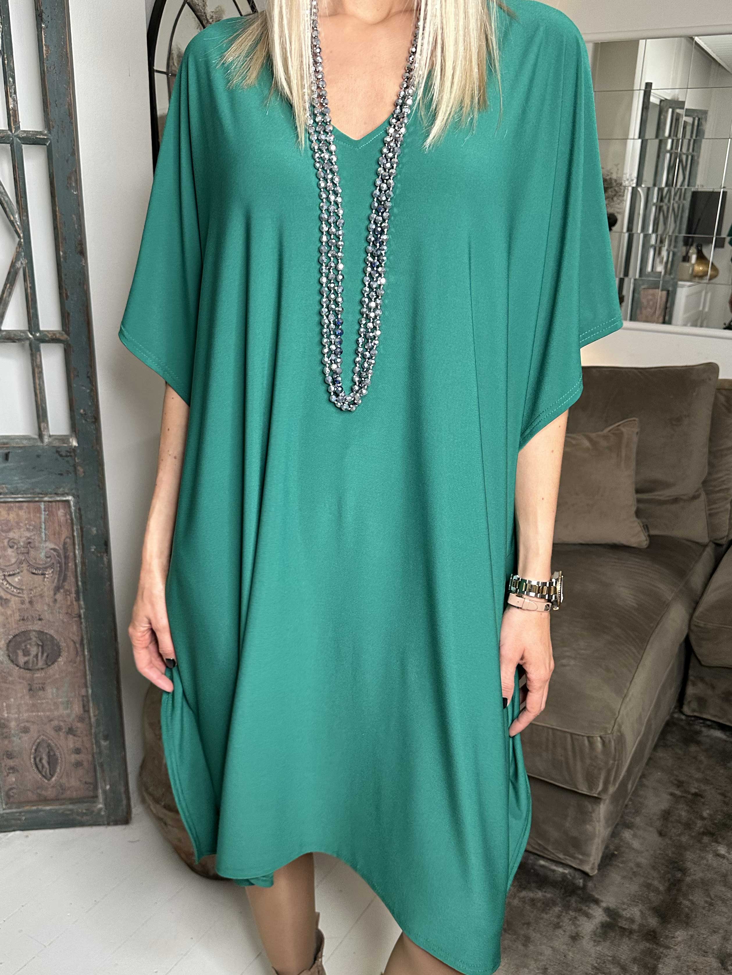 Azmina Plain - Ensfarvet elastisk tunika i løs pasform